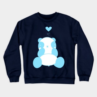 Cute Light Blue Panda With Heart Crewneck Sweatshirt